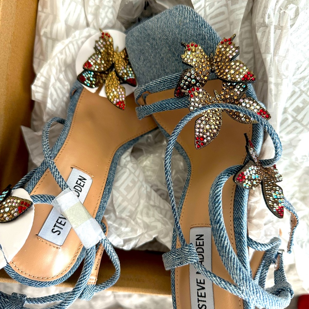 Steve Madden Uma Denim Heels Size 8